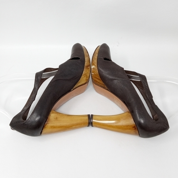 Armand Basi Brown Leather Cut Out Heels, Women's Size EU 37 / US 7 - Picture 9 of 13